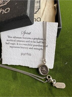 🕊️ PYRRHA “Spirit” Gryphon Talisman Necklace - UNISEX Silver, 18” chain